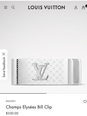 *BRAND NEW* Louis Vuitton Silver Champs Elysées Money Clip